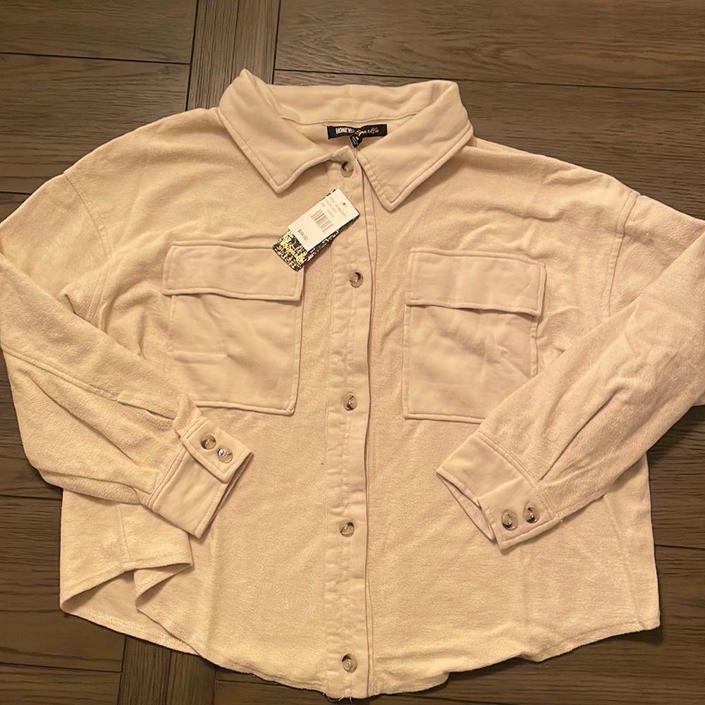 Oversized Flap Pocket Shacket Medium